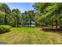 Expansive backyard with mature trees, offering serene privacy and potential lake views at 255 Mcintosh Estates Dr, Sharpsburg, GA 30277
