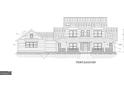 Detailed front elevation showing the architectural design of this lovely farmhouse style home at 253 E Crestwood Rd, Tyrone, GA 30290