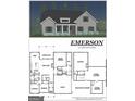 Floor plan rendering of the Emerson Model at Lake Dow North featuring 5 bedrooms, a covered patio, and flex room at 1705 Lake Dow Rd, Mcdonough, GA 30252