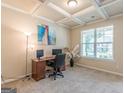 Office with coffered ceiling, a large window, and a wooden desk at 171 Osier Dr, Mcdonough, GA 30252