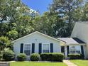 Attractive home with blue shutters and well-maintained lawn at 401 Bainbridge Dr, Mcdonough, GA 30253
