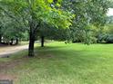 Lush green yard bordered by mature trees, offering shade and natural beauty at 1470 Dunn Rd, Cumming, GA 30040
