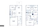 Detailed floor plan showcasing the layout of the house, including bedrooms, kitchen, and garage at 5455 Baybrook Cir, South Fulton, GA 30349
