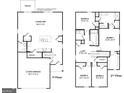 Detailed floor plan showcasing the layout of the first and second floors, including bedrooms and living spaces at 5451 Baybrook Cir, South Fulton, GA 30349