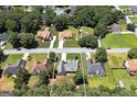 Aerial view of a charming home nestled in a serene neighborhood surrounded by lush greenery at 35 Deep Springs Way, Covington, GA 30016