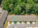 Aerial shot showcasing the property's location surrounded by lush greenery at 3135 Journal Ct, Decatur, GA 30035