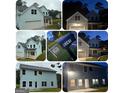 Collage of a light blue two-story home showcasing various exterior views, day and night at 5341 Stewart Mill Rd, Douglasville, GA 30135