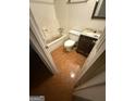 A full bathroom with toilet, sink, and shower/tub combo at 101 Pinetree Trl, Atlanta, GA 30349