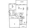 Detailed floor plan showcasing the layout of a one-story home with kitchen, bedrooms, and living spaces at 335 Brookstone Dr, Carrollton, GA 30116
