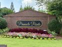 Pinnacle Pointe community sign surrounded by colorful flower beds and lush greenery at 121 Pinnacle Ln, Mcdonough, GA 30253