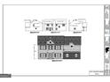 Detailed architectural drawing of a two-story home showcasing front, side, and rear elevations at 115 Seymour Place, Fayetteville, GA 30214