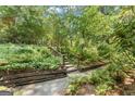 Lush backyard with stone stairs and mature trees at 1677 Terrell Ridge Se Dr, Marietta, GA 30067