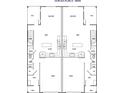 Detailed floor plan showcasing the layout of a duplex, including living spaces and kitchen areas at 3136-A Brownstone Se Ln, Atlanta, GA 30354
