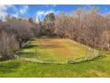 Spacious riding arena encircled by a white fence at 450 Pat Rich Dr, Canton, GA 30115