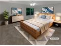 Bright bedroom featuring a plush bed, stylish decor, and lots of natural light at 3510 Stonewall Se Pl, Atlanta, GA 30339
