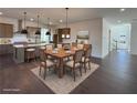 Modern kitchen with hardwood floors and an island at 1960 Freestone Way, Marietta, GA 30064