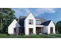 Newly built home showcases a contemporary design with a striking white brick facade and black accents at 440 Allyson Cir, Alpharetta, GA 30009