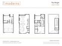 Floor plan of the Wright home featuring 3 bedrooms and 3.5 bathrooms in The Moderns Community at 1641 Mcnaught Dr # 35, Atlanta, GA 30317