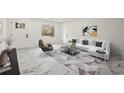 Cozy living room with large window, stylish decor, and sleek furniture on elegant marble-patterned flooring at 641 Hamilton E Holmes Nw Dr, Atlanta, GA 30318