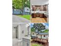 Four-image collage featuring the home's exterior, modern kitchen, stylish bathroom, and backyard deck at 6914 Fairway Trl, Austell, GA 30168