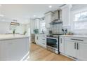 Modern kitchen featuring white cabinets and stainless steel appliances at 2878 London Ne Ct, Marietta, GA 30062