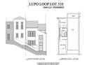 Architectural drawings show exterior facade of a building including stairs, foyer and ground level at 10939 Serenbe Ln, Chattahoochee Hills, GA 30268