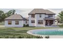 Back view of two-story home showcasing a pool and patio area at 1276 A Rutledge Rd, Acworth, GA 30101
