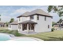 Rear view of a two-story home with a pool and covered patio at 1276 A Rutledge Rd, Acworth, GA 30101