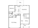 First floor plan showcasing a 2-car garage, Gathering room, kitchen, and bedrooms at 2955 Jefferson St, Austell, GA 30106