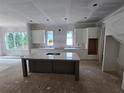 Spacious kitchen featuring white cabinets, a gray island, and large windows at 1664 Crestridge Se Dr, Marietta, GA 30067