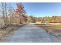 Long gravel driveway leading to a secluded property, offering privacy and a rustic charm at 3975 Mcconnell Rd, Cumming, GA 30028
