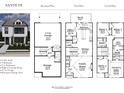 Detailed floor plan showcasing the layout of a spacious townhome, including multiple bedrooms and a two-car garage at 161 Brush Creek Ct, Stockbridge, GA 30281