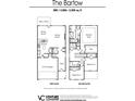 Two-story 3 bed, 2.5 bath floor plan, 2205 sq ft, includes 2 car garage at 1074 Crest Mill Dr, Marietta, GA 30008