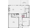 Main floor plan featuring open kitchen, great room, dining area, and 2-car garage at 514 Nolden Trl, Dacula, GA 30019