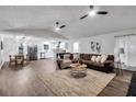 Open concept living and kitchen area with hardwood floors at 6881 Hickory Hollow Dr, Douglasville, GA 30135