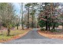 Long driveway leading to a cozy house surrounded by autumn trees at 3465 Callie Still Rd, Lawrenceville, GA 30045