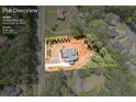 Aerial view of a one acre building lot, depicting approximate lot lines at 10350 Alvin Road, Alpharetta, GA 30022