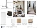 Compilation of interior elements including a chandelier, fireplace, staircase, doors, and hardware selections at 11792 Serenbe Ln, Chattahoochee Hills, GA 30268