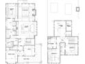Detailed floor plan showcasing the layout of the first and second floors with labeled rooms and dimensions at 11798 Serenbe Ln, Chattahoochee Hills, GA 30268
