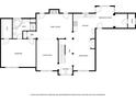 Main floor plan featuring living room, kitchen, dining area, and one bedroom at 447 Cotton Mill Dr, Hiram, GA 30141
