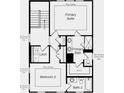 Upper level floor plan includes primary suite, laundry, and additional bedroom and bath at 242 Lytham Se Dr, Mableton, GA 30216