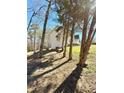 Shaded side yard of home with mature trees and green lawn at 2317 Rocksram Ct, Buford, GA 30519