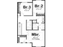 Second floor plan featuring a main bedroom with ensuite and two additional bedrooms at 2127 Nichols Ln, Decatur, GA 30032
