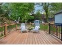 Inviting back deck with seating, decorative pillows, string lights, and lush greenery at 67 Holly Nw Rd, Atlanta, GA 30314
