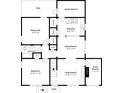 One-story home floor plan featuring two bedrooms, one bath, and bonus room at 2669 Blount St, Atlanta, GA 30344