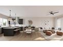 Open concept dining and living area with a wooden table and chairs, connected to the kitchen at 1341 Grannysmith Trce # 45, Brookhaven, GA 30319