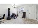 Dining area with kitchen pass through and hardwood floor at 524 Granite Ridge Pl, Atlanta, GA 30350
