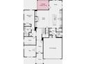 Main floor features a 2-car garage, kitchen, dining area, and covered outdoor living at 3249 Shirecrest Ln, Dacula, GA 30019