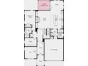 Two-story home floor plan with 5 bedrooms, study and 2-car garage at 3219 Shirecrest Ln, Dacula, GA 30019