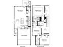 Detailed floor plan showcasing the layout of a two-story home with labeled rooms and dimensions at 2111 Avalon Rdg, Conyers, GA 30013